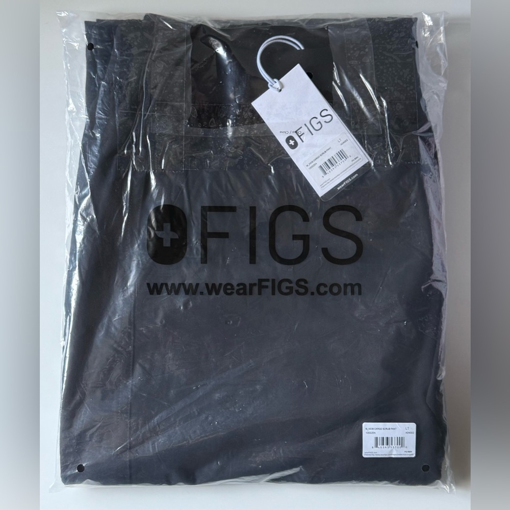 Figs Men's Axim Cargo Scrub Pants Black Size Large Tall New